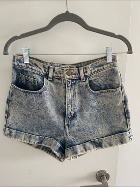 American Apparel Light Acid Wash Denim Shorts